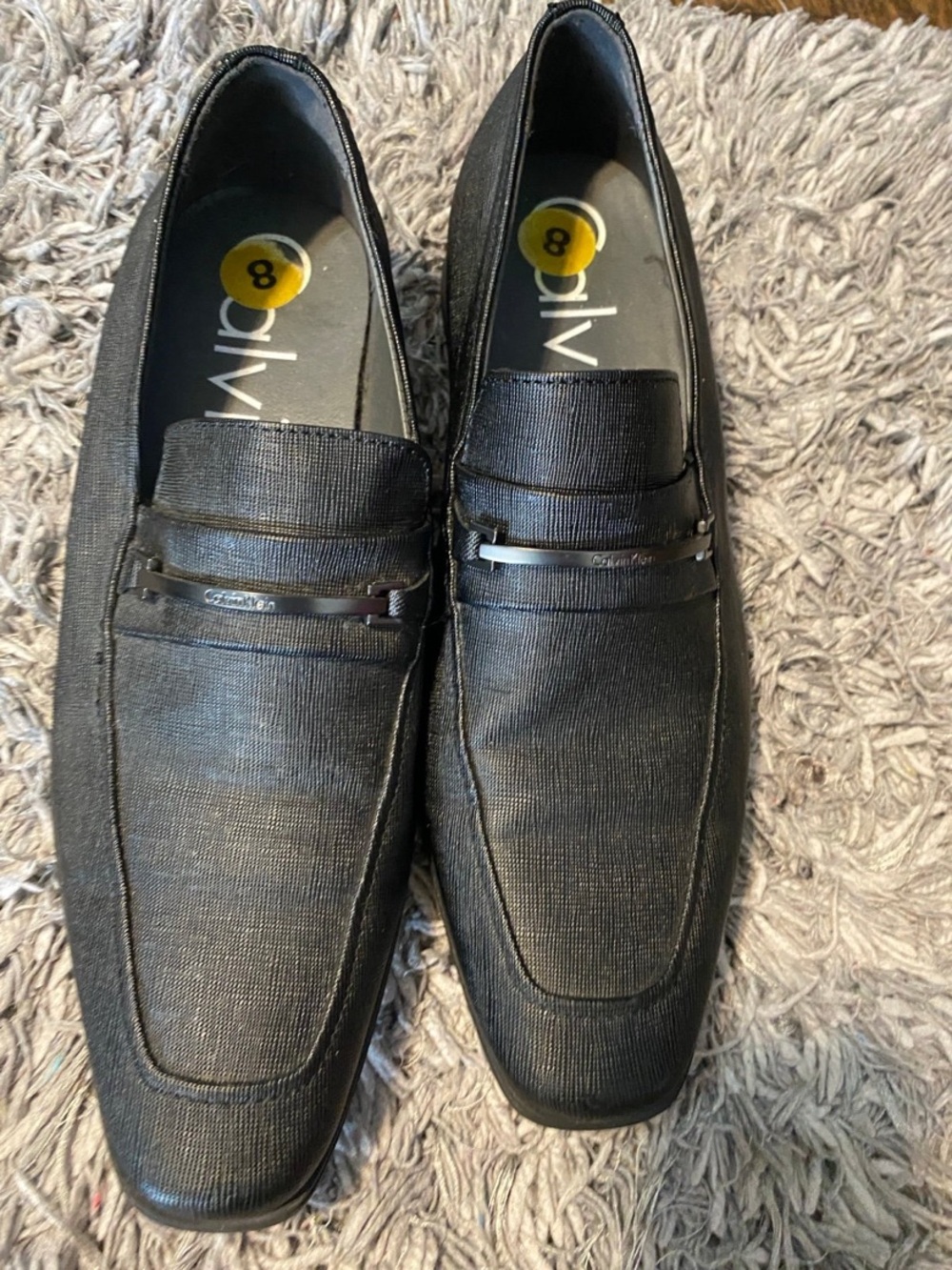 Calvin Klein Black Slip-On Loafers with Metal Bit